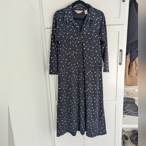 Eddie Bauer | Women's Full Length Maxi Relax Fit Floral 100% Cotton Femme Navy